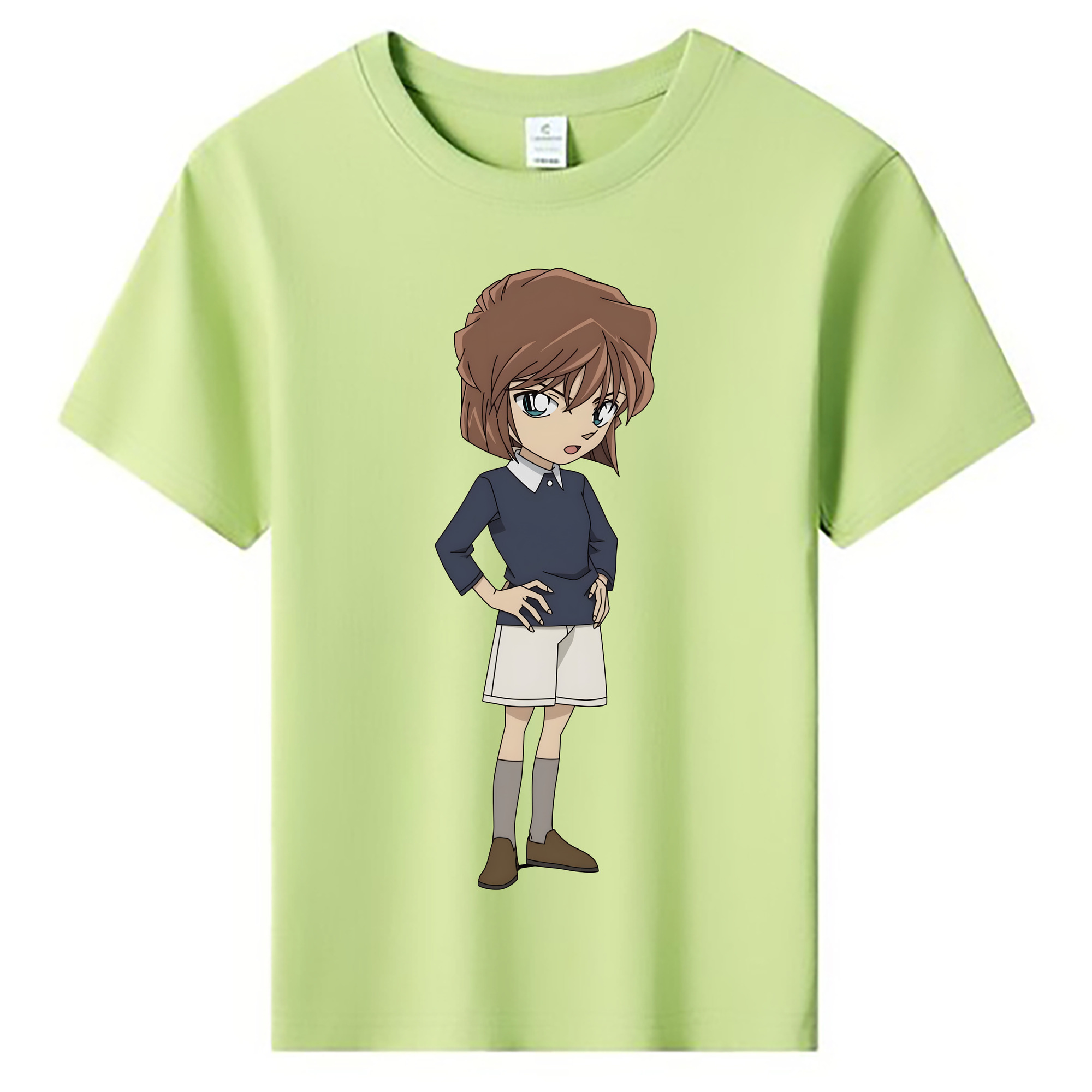 （画像用） 名探偵コナン 灰原 哀 はいばら あい Detective Conan Anita Hailey、Vi Graythorn Haibara Ai 綿100％キッズTシャツ（フロントプリント）